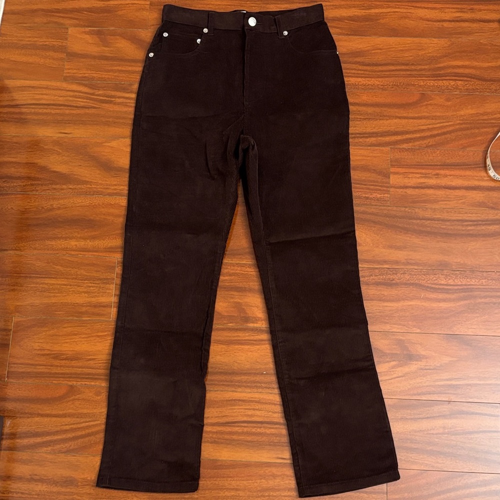 NWT. Thakoon Chocolate Brown High-Rise Corduroy Pants